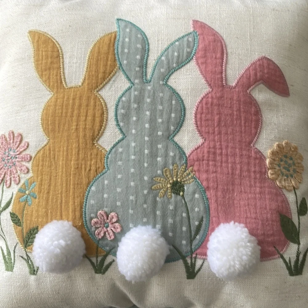 Easter bunny decorative pillow by loving kindness O/S